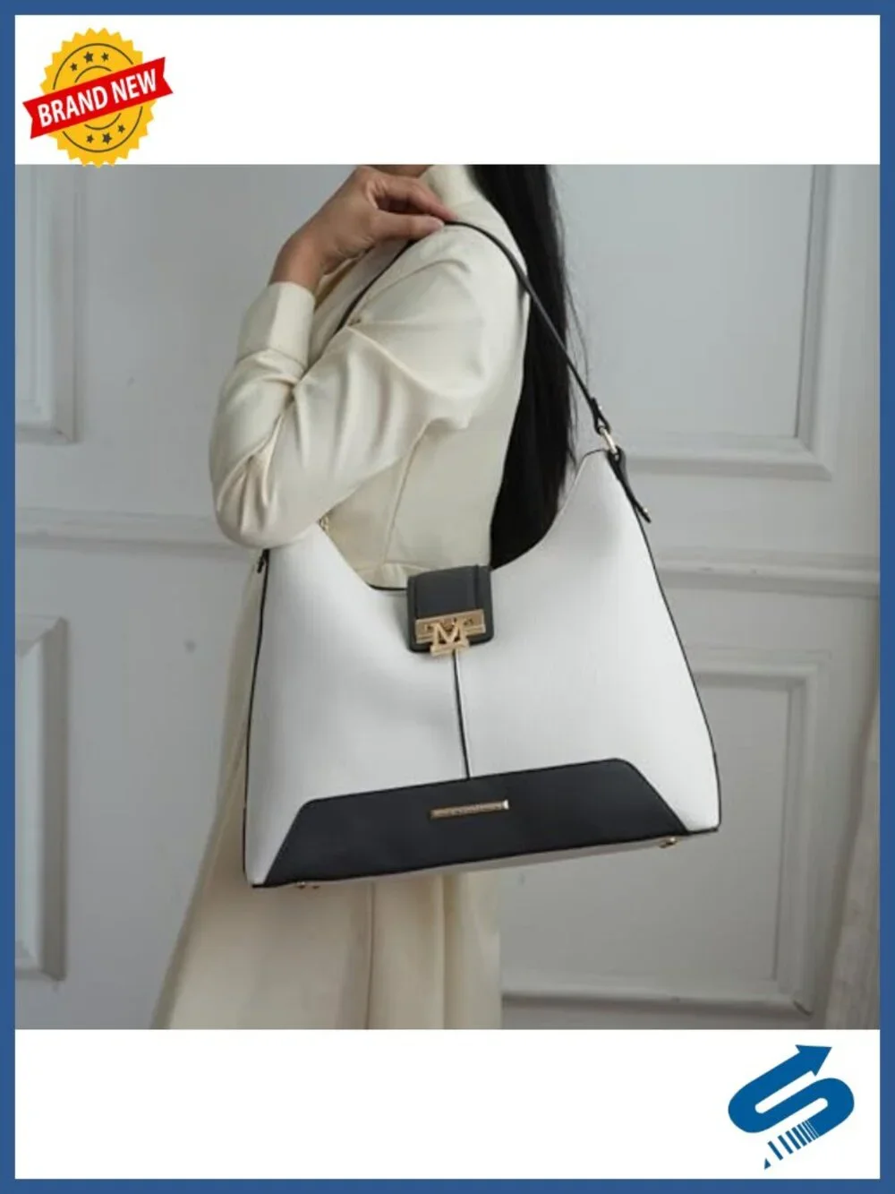 Vegan Leather Hobo Bag & Wristlet Set Shoulder Handbag Purse